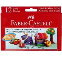 Massa de modelar a base de cera 12 cores Faber Castell.