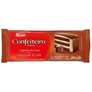 Cobertura chocolate ao leite confeiteiro Harald 1,05kg