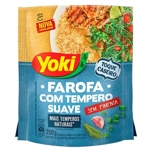 Farofa pronta suave sem pimenta Yoki 200g Farofa pronta suave sem pimenta Yoki 200g