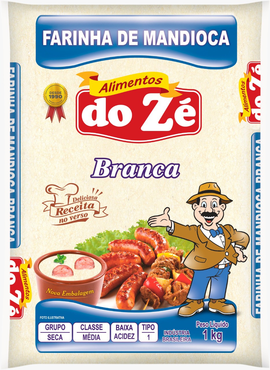 Farinha branca média de mandioca do zÉ 1kg. Farinha branca média de mandioca do zÉ 1kg.