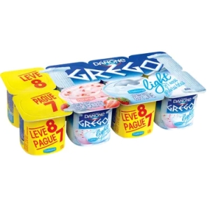 Iogurte Grego light sabor morango e tradicional Danone 680g Iogurte Grego light sabor morango e tradicional Danone 680g