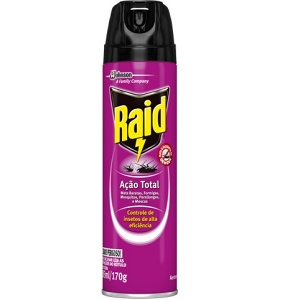 Inseticida aerossol Raid ação total 300ml.