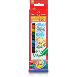 Giz de cera Curtom Faber Castell estojo 15 cores