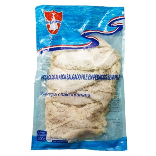 Peixe Tipo Bacalhau Polaca Do Alasca Salgado 500g Peixe Tipo Bacalhau Polaca Do Alasca Salgado 500g